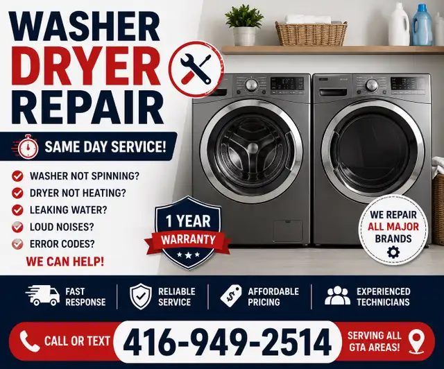 Washer & Dryer Repair | Same Day | 416-949-2514