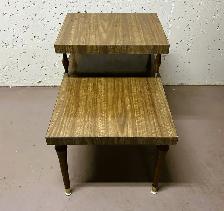 MCM (Mid-Century Modern) Wood Grain Solid 2-Tier End Table - Photo 2