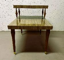 MCM (Mid-Century Modern) Wood Grain Solid 2-Tier End Table - Photo 4