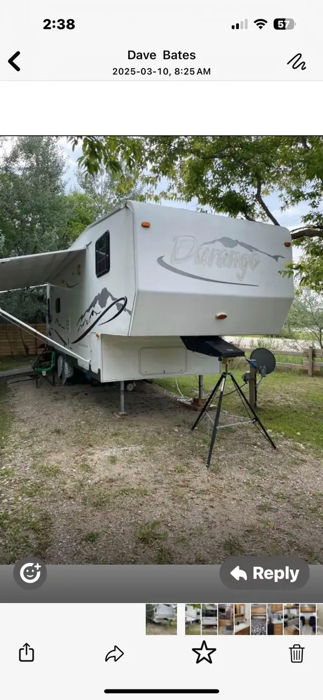 KZ 285 Durango 5th wheel camping trailer