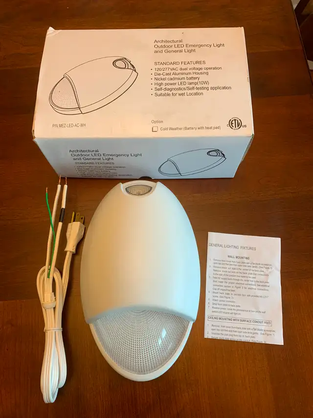 LED Emergency Wall Pack Light with Battery Backup and Photocell