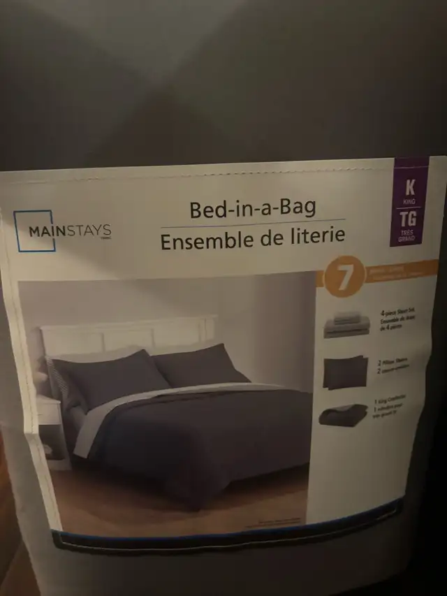 Brand New King ( Off-White) bed frame   Grey bed set