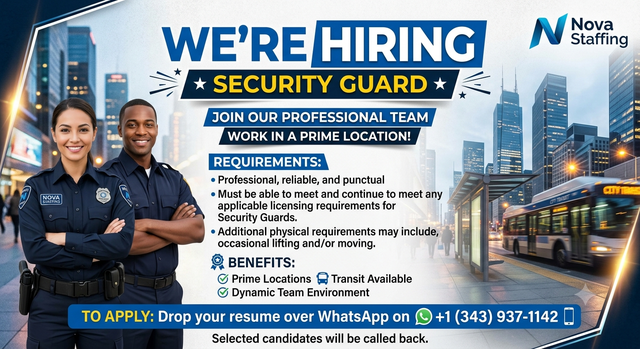 Urgent need of tactical guards