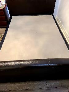 Queen bed in leather $250 with box - Photo 2