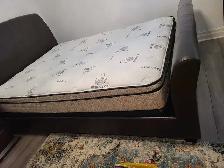 Queen bed in leather $250 with box - Photo 6