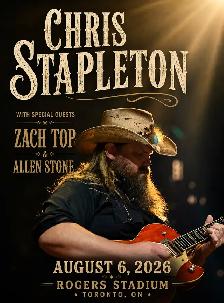 Chris Stapleton August 6 Rogers Stadium Toronto
