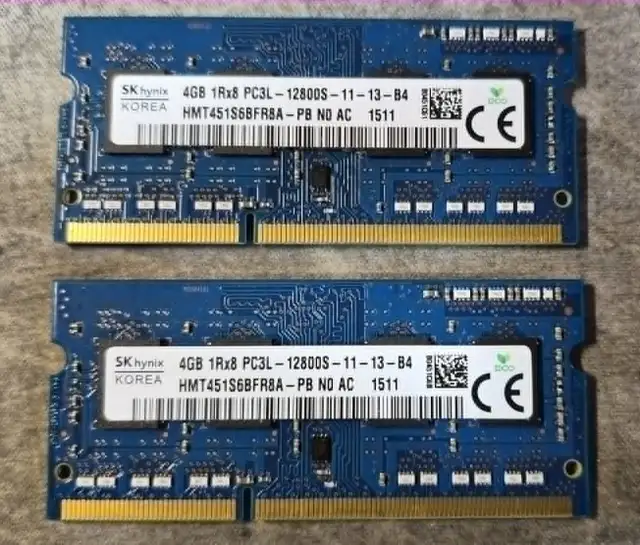 8GB (2×4GB) SK HYNIX DDR3L 1600MHz LAPTOP RAM KIT PC3L-12800 $20