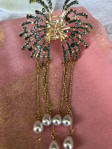 Elegant, sparkling Gold Metal Hair claw clip - Photo 3
