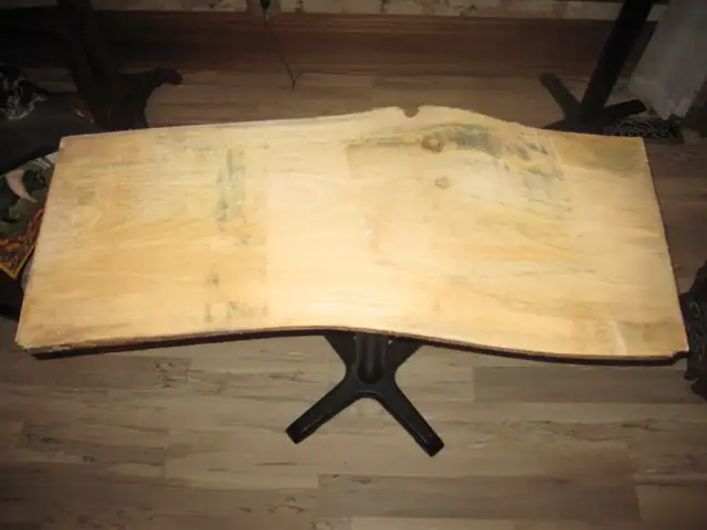 DIY CAST IRON BASE LIVE 1' EDGE WIDE PINE TABLE