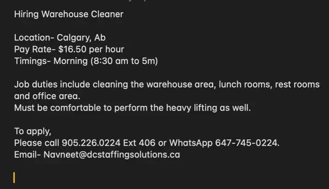 Hiring Warehouse Cleaners