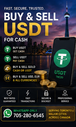 Buy USDT for Cash in Toronto | Fast & Secure Service