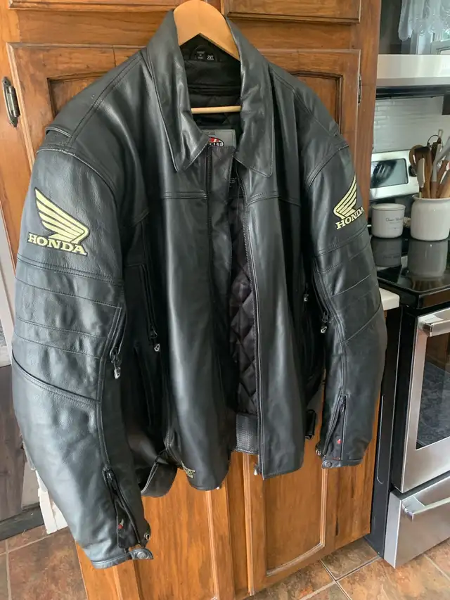 Honda leather motorcycle jacket /2XL/ zipout lining