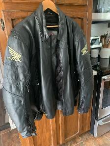 Honda leather motorcycle jacket /2XL/ zipout lining