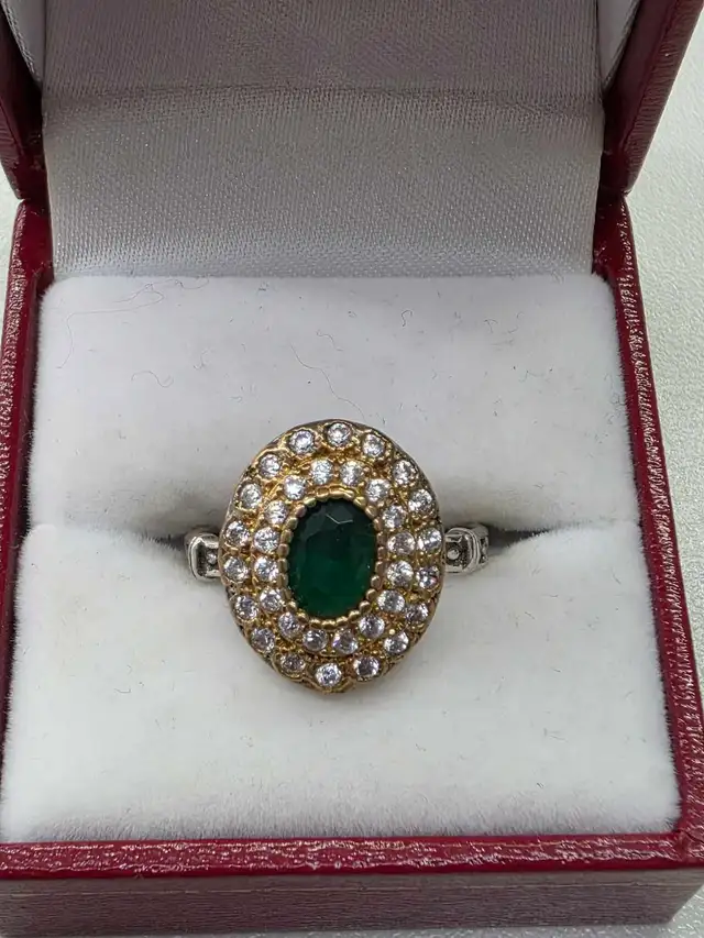 Bague en argent 925 et or 10k