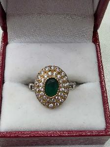 Bague en argent 925 et or 10k