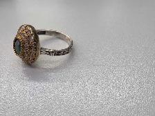 Bague en argent 925 et or 10k - Photo 2