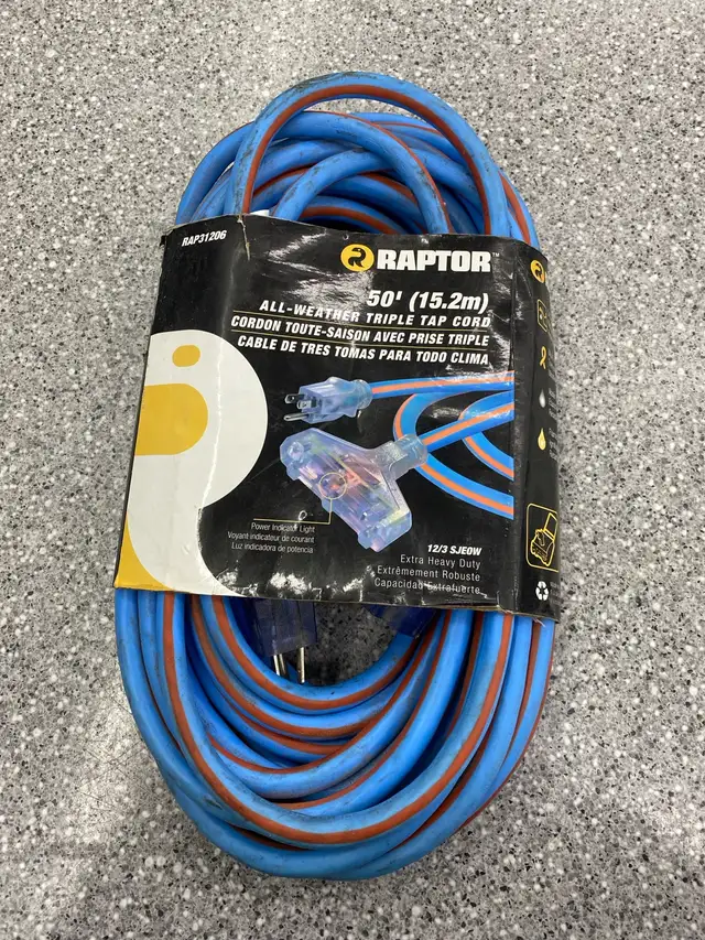 Raptor All weather Triple Tap Extension Cord