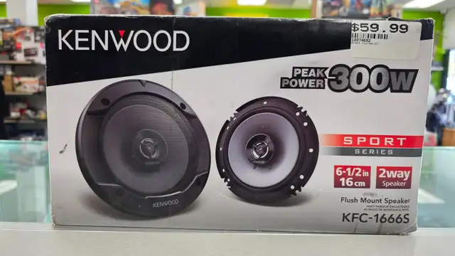 Kenwood 300-Watt 6-1/2' Flush Mount Speaker KFC-1666S - NEW