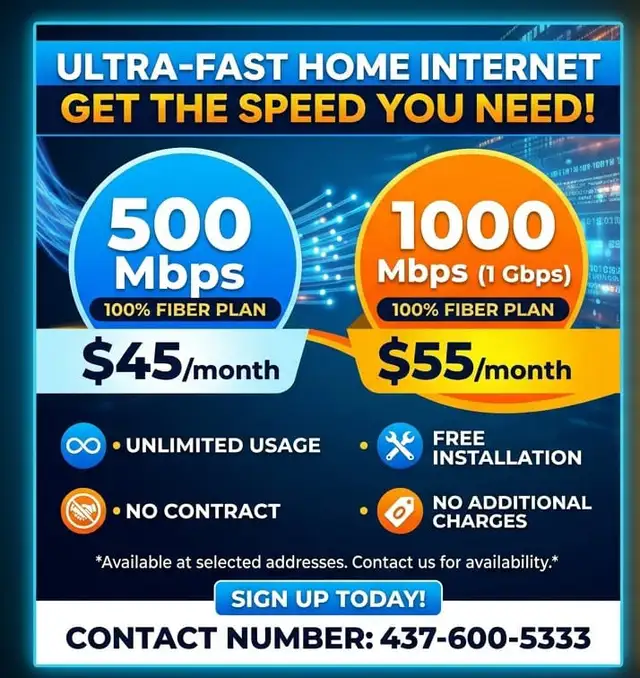 Unlimited High-Speed Fiber Internet