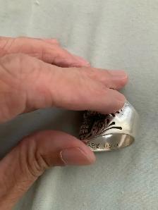 King Baby Large Skull Ring with Chosen Cross & Garnet Eyes - Photo 5