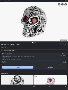 King Baby Large Skull Ring with Chosen Cross & Garnet Eyes - Photo 7