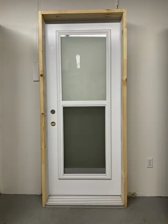 1417PA Porte d’acier 34″D Blanc Guillotine élévation sablé 23×65