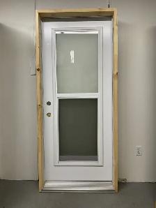 1417PA Porte d’acier 34″D Blanc Guillotine élévation sablé 23×65