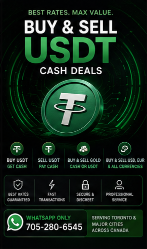 Sell USDT Toronto | Quick Cash Exchange Service