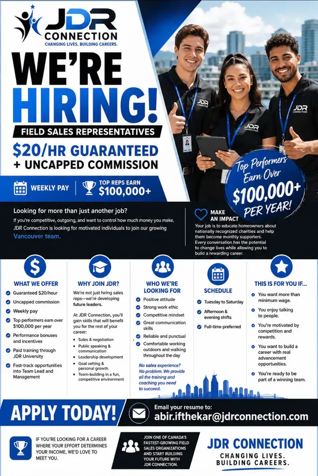 Door to door Sales representative Winnipeg