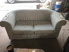 Green & White Stripped Love Seat