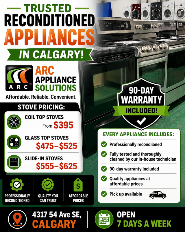 WEEKEND BLOWOUT SALE RECONDITIONED ELECTRIC STOVES $395–$575