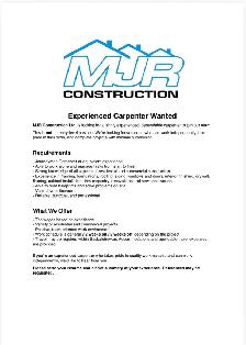 Carpenter wanted