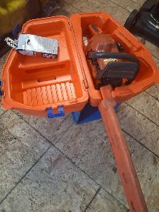 Husqvarna 350 Saw w/Rblt. Carb. New Chain. w/Case & Bar Cover..