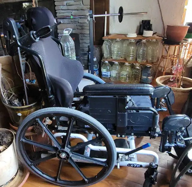 Wheelchair Reclinable with Headrest and Armrests