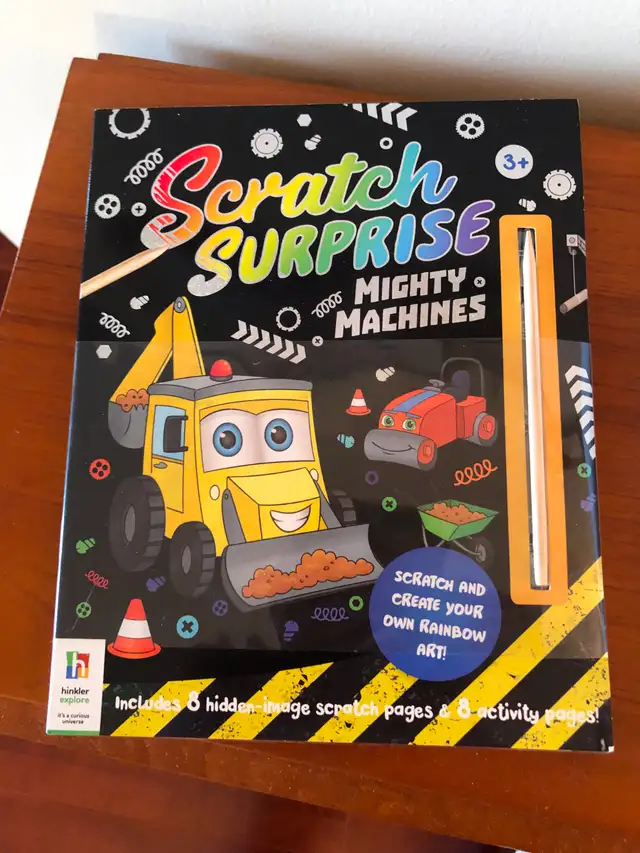 Art & Colouring Book - Scratch Surprise: Mighty Machines…