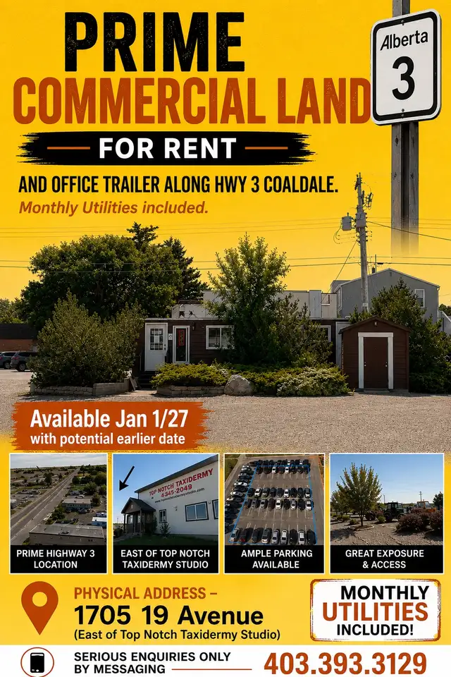 Hwy 3 Commercial Land and Office for Rent