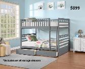 GREAT SELECTION OF DOUBLE/DOUBLE BUNK BEDS WITH STORAGE DRAWERS