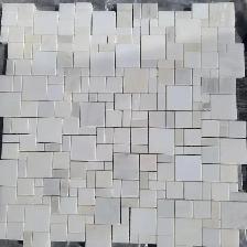 Marble 11-1/4 in. x 12-1/2 in. Mosaic Tile white