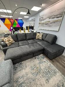 New Suave Fabric Sectional Sofa Bed - Grey Amazing SALE