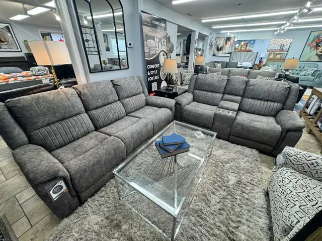 New 2-Piece Power Recliner Set With Cup Holder Amazing Sale