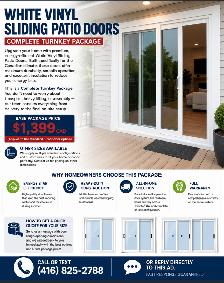 White Vinyl Sliding Patio Doors – Complete Turnkey Package - Photo 2