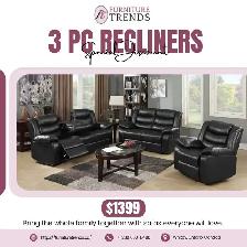 Huge Saving 3 Piece Recliner Set Start from $1399.99