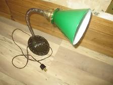 ANTIQUE GREEN BANKERS LAWYERS LAMP CAST IRON BASE GOOSENECK LAMP - Photo 3