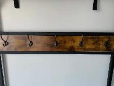 5-Hook Entryway Coat Rack/Hall Tree With Bench & Shoe Storage - Photo 4
