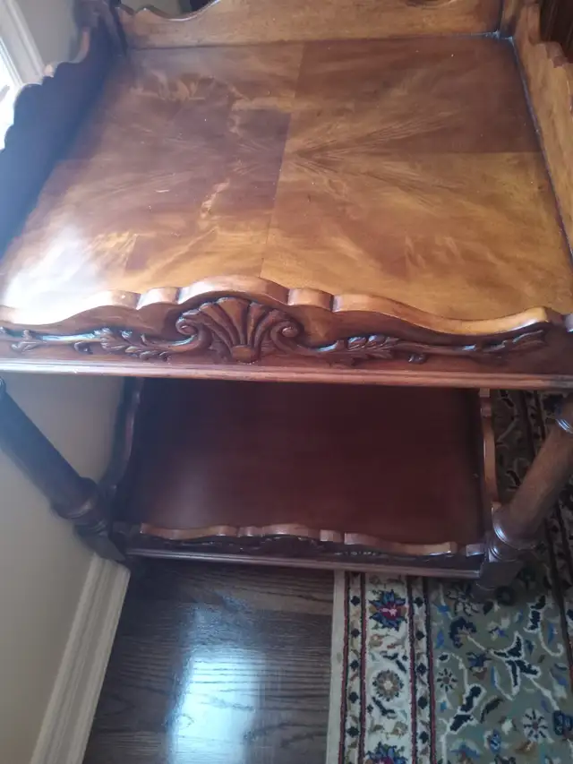 UNIQUE VINTAGE SIDE TABLE 1960'S- WALNUT SOLID WOOD