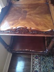 UNIQUE VINTAGE SIDE TABLE 1960'S- WALNUT SOLID WOOD
