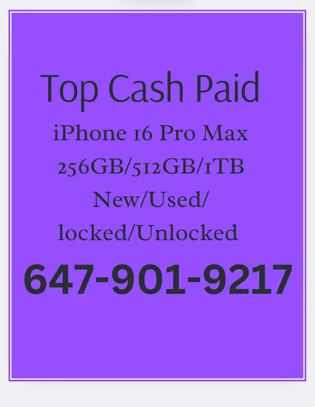 CASH paid for NEW iPhone 16 pro max 256gigabytes
