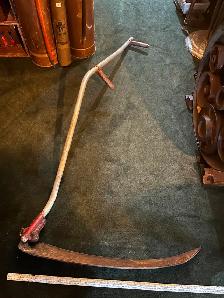Vintage nice aluminum handle scythe