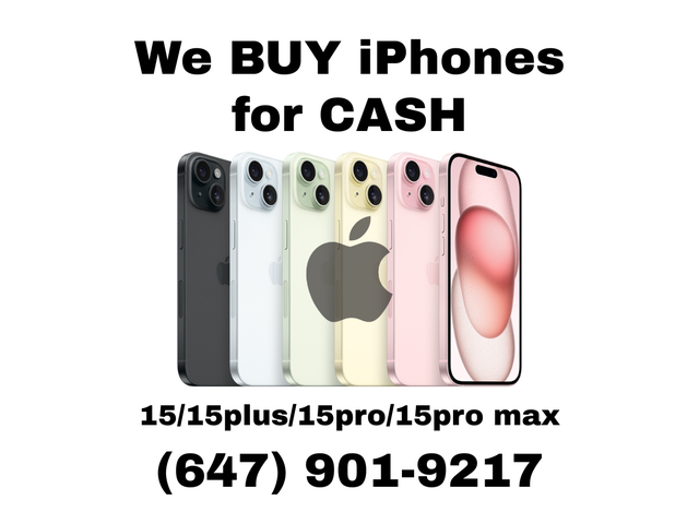 WE BUY! iPhone 15/15plus/15pro/15promax CASH PAID!