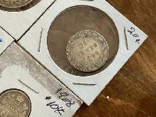 Antique CANADIAN Coins 1890 20c, 1902 5c,  1908 10c, 1916 50c ! - Photo 3